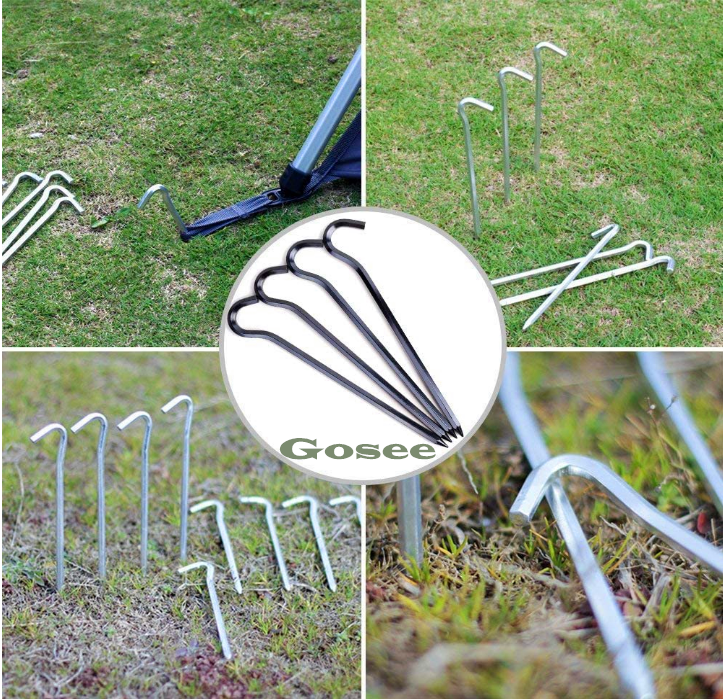 Aluminium Tent Stakes With Hook 7”