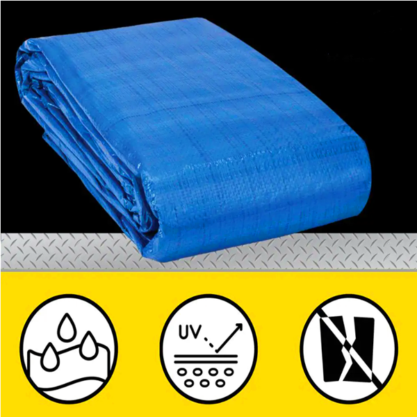 Multipurpose Tarpaulin Cover 8' x 10' Waterproof 5 Mil Thick Blue Poly Tarp Cover 